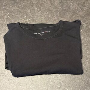 John Varvatos Classic Black Longsleeve Pick Stitch Tee Size XL
